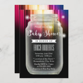 Invitation Baby shower Mason Jar Elégant Aurora Borealis (Devant / Derrière)