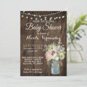 Invitation Baby shower Mason Jar neutre pour les f (Debout devant)