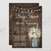 Invitation Baby shower Mason Jar neutre pour les f (Devant / Derrière)
