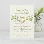 Invitation Baby Shower Matcha (Debout devant)