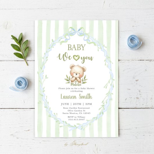 Invitation Baby Shower Matcha