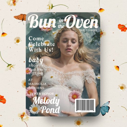 Invitation Baby shower Maternité Magazine Couverture Invitati