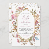 Invitation Baby shower Mauve Fleur sauvage Pill Fr (Devant / Derrière)