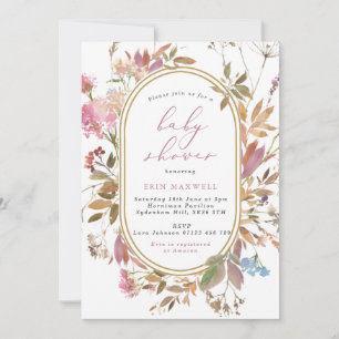 Invitation Baby shower Mauve Fleur sauvage Pill Fr