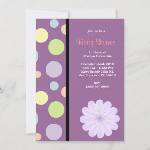 Invitation BABY SHOWER mauve rose doux