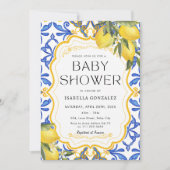 Invitation Baby shower méditerranéen aux citrons d'été (Devant)