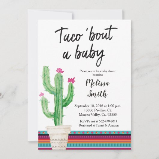 Invitation baby shower Meixcan (Devant)