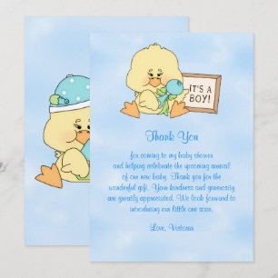 Invitation Baby shower Merci bébé canard