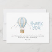 Invitation Baby shower merci bleu montgolfière (Devant)
