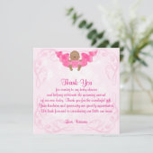 Invitation Baby shower Merci C'est une fille bébé fille (Debout devant)