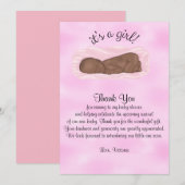 Invitation Baby shower Merci C'est une fille ethnique (Devant / Derrière)