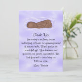 Invitation Baby shower Merci Hommes et femmes Neutralité ethn (Debout devant)