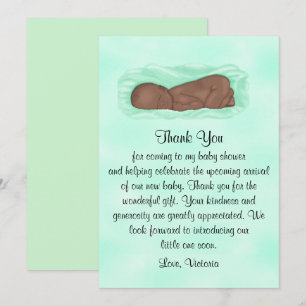 Invitation Baby shower Merci Hommes et femmes Neutralité ethn