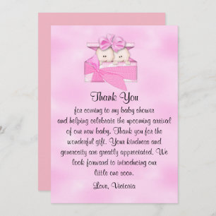 Invitation Baby shower Merci, les jumelles
