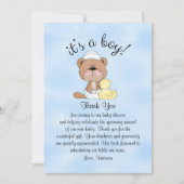 Invitation Baby shower Merci Teddy Bear (Devant)