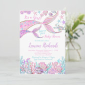 Invitation Baby shower Mermaid (Debout devant)