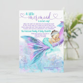 Invitation Baby Shower Mermaid Mail (Debout devant)