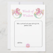 Invitation Baby Shower Mermaid Wisdom. Rose Sous l'océan (Devant)
