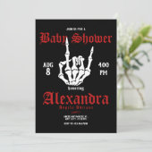 Invitation Baby shower Metal Rock (Debout devant)