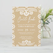 Invitation Baby shower mexicain beige Cielito lindo (Debout devant)