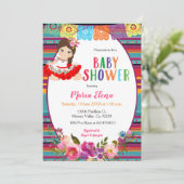 Invitation Baby shower mexicain de Fiesta Girl (Debout devant)