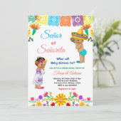 Invitation Baby shower mexicain de révélation de genre (Debout devant)