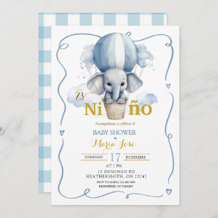 Invitation Baby shower mexicain Es Nino Elephant