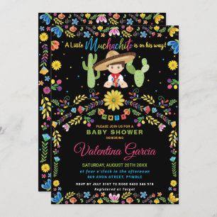 Invitation Baby shower mexicain Fiesta Little Muchachito Boy 