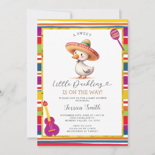 Invitation Baby shower mexicain Goose Fiesta (Devant)