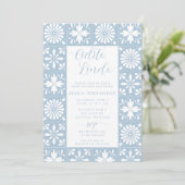 Invitation Baby shower mexicain Talavera Blue Cielito Lindo (Debout devant)
