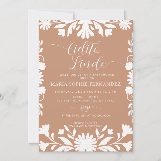 Invitation Baby shower mexicain Talavera Boho Cielito Lindo (Devant)