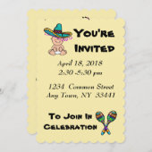 Invitation Baby shower mexicaine à Customiser (Devant / Derrière)
