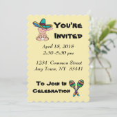 Invitation Baby shower mexicaine à Customiser (Debout devant)