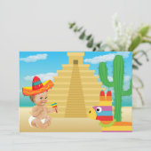 Invitation Baby shower mexicaine avec bébé Vintage (Debout devant)
