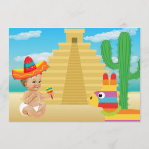 Invitation Baby shower mexicaine avec bébé Vintage