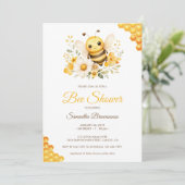 Invitation Baby Shower Miel Douce Mignonne (Debout devant)