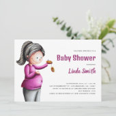 Invitation Baby shower mignon (Debout devant)