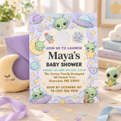 Invitation Baby Shower Mignon Alienable de l'Espace