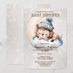 Invitation Baby Shower Mignon Bébé Dormant Animal Ourson