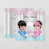 Invitation Baby shower mignon Couples révélateurs de genre (Devant / Derrière)