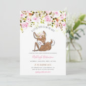 Invitation Baby shower mignon de cerfs communs de bébé et de (Debout devant)
