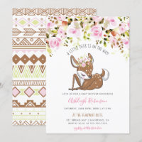 Baby shower mignon de cerfs communs de bébé et de