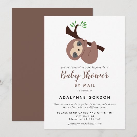 Invitation Baby shower mignon de fentes par courrier Boy Ador (Devant / Derrière)