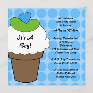 Invitation Baby shower mignon de garçon de conserves au