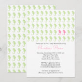 Invitation Baby shower mignon de multiple de fille de jumeau (Devant / Derrière)