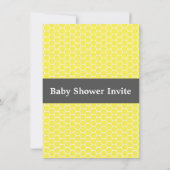 Invitation Baby shower mignon de thème d'abeille dans jaune (Dos)