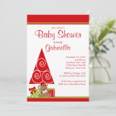 Invitation Baby shower mignon d'hiver de vacances de Noël de (Debout devant)