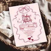 Invitation Baby shower mignon Doodle Main Draw Bow