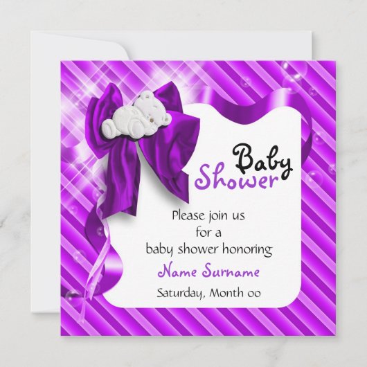 Invitation Baby shower mignon d'ours de nounours (Devant)