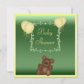 Invitation Baby shower mignon d'ours de nounours et de neutre (Dos)